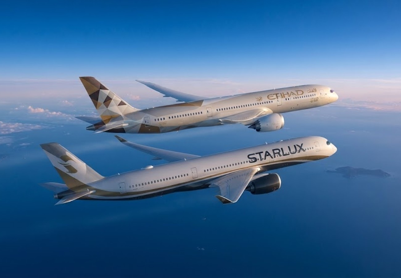 Etihad Airways and STARLUX Airlines aircraft on tarmac
