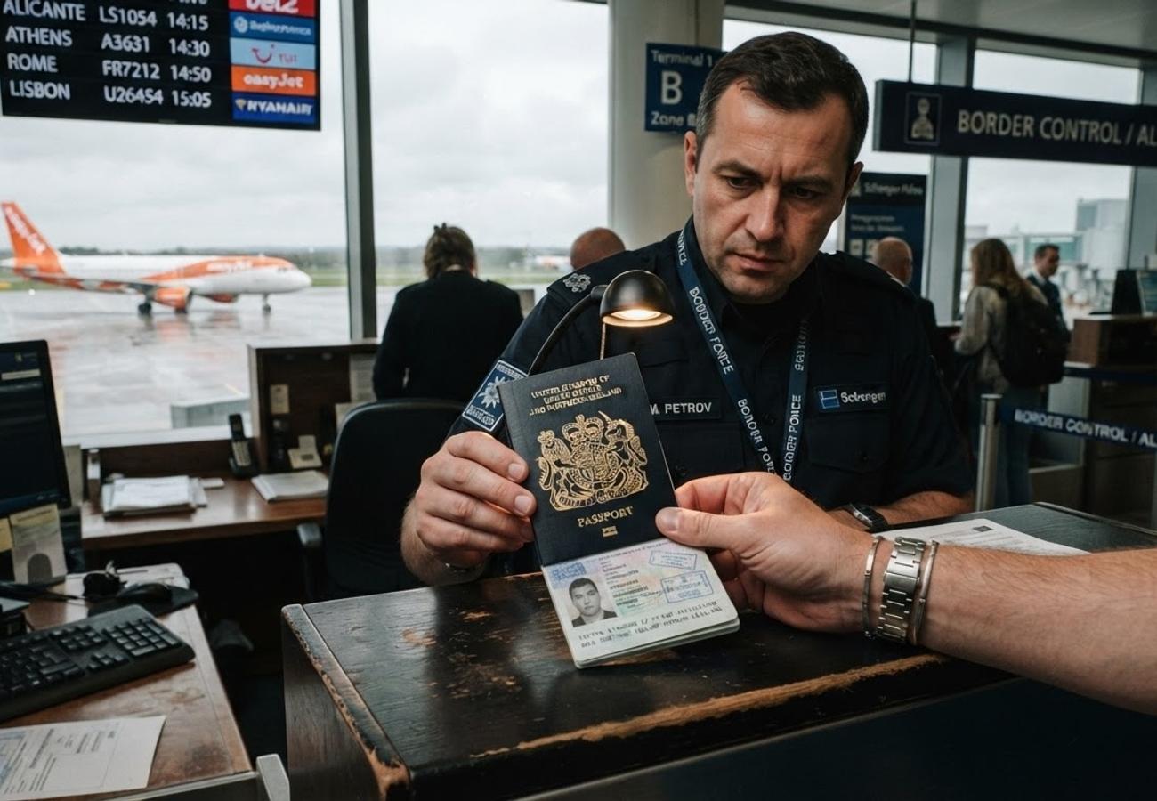 UK passport and boarding pass on a travel surface
