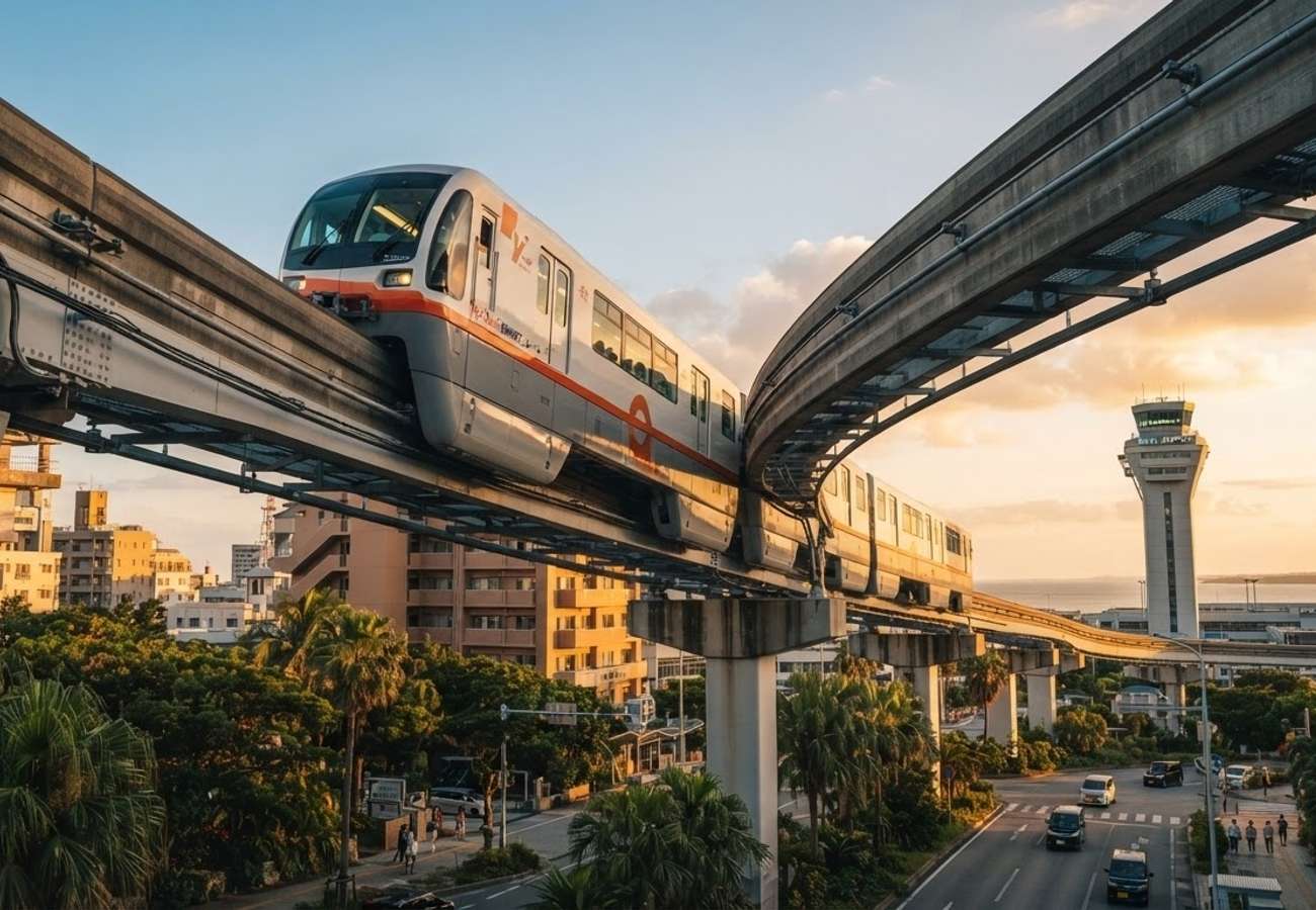 Yui Rail monorail operating in Naha, Okinawa