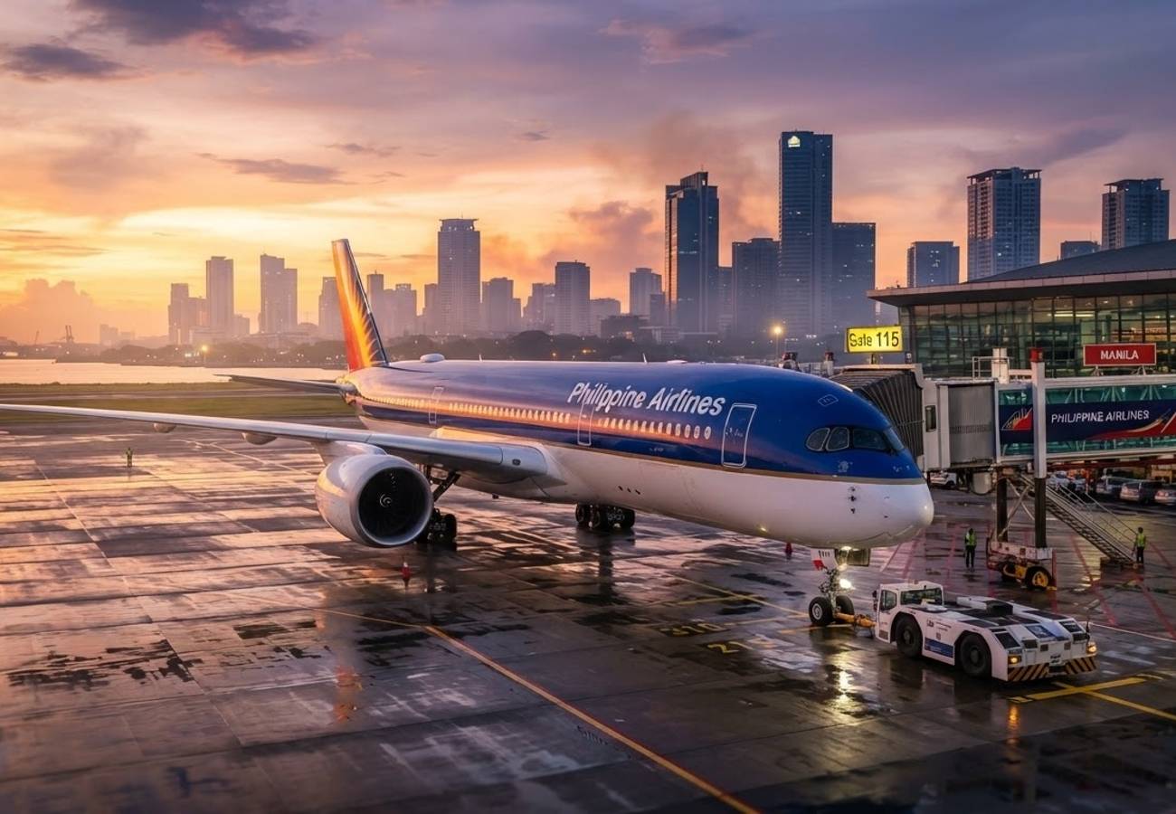 Philippine Airlines aircraft preparing for departure
