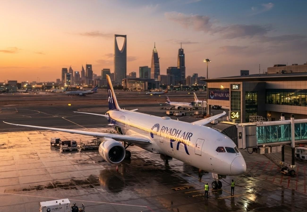 Riyadh Air Boeing 787-9 Dreamliner aircraft on the tarmac
