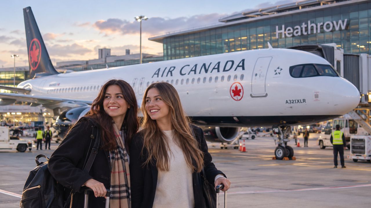 Air Canada Airbus A321XLR aircraft preparing for transatlantic departure