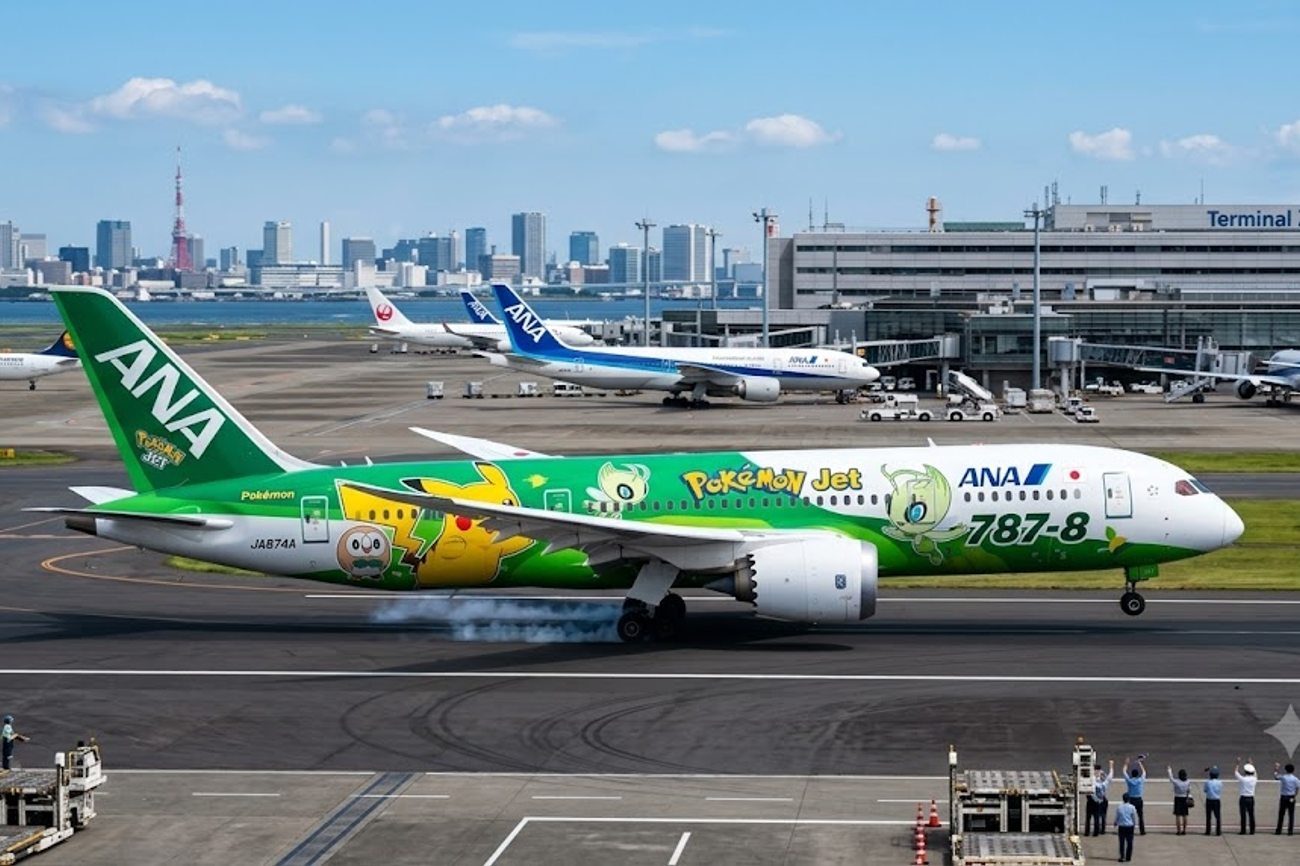 ANA Green Pokémon Jet Debuts in Japan With Tokyo-Honolulu Flight and 15 International Routes
