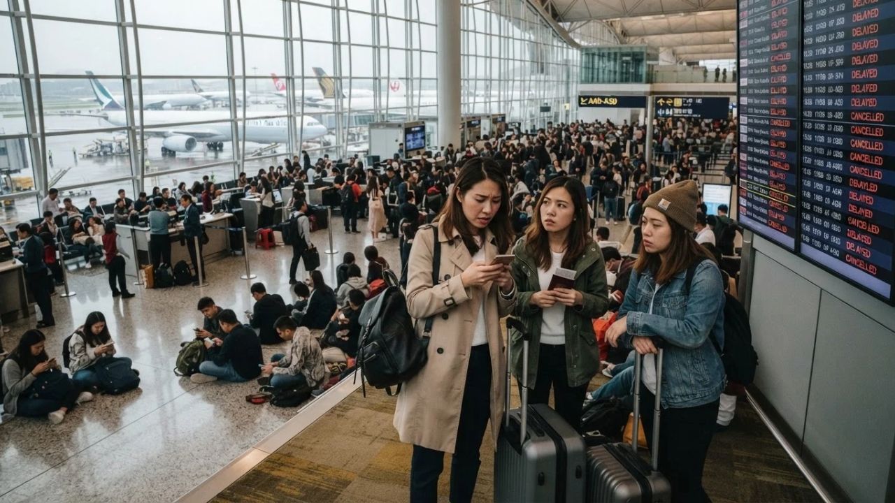 Asia Air Travel Disruption: 136 Flights Cancelled and 4,153 Delayed Across Delhi, Shenzhen, Tokyo, and Jakarta