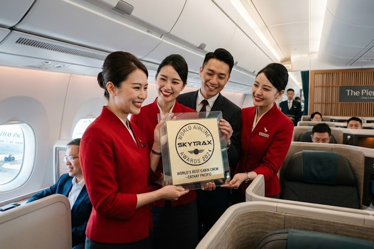 Cathay Pacific Celebrates Skytrax Success With World’s Best Cabin Crew and Lounge Recognition