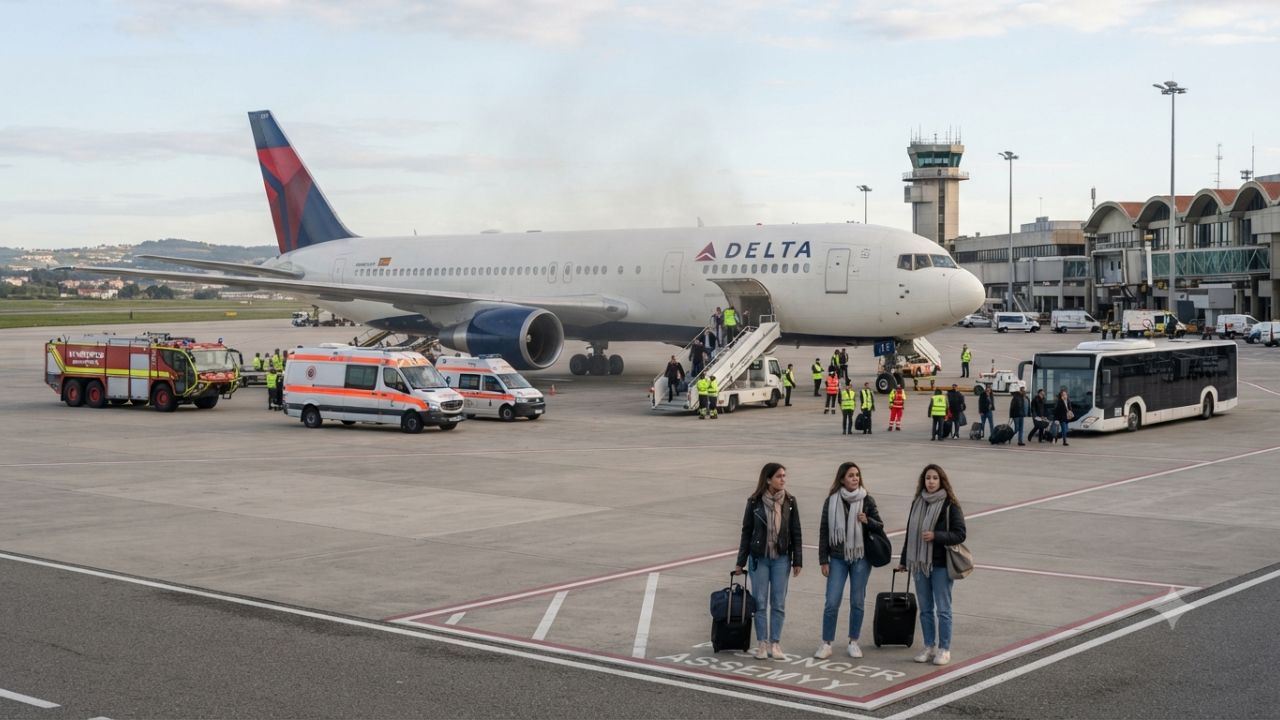 Delta Air Lines Flight From Barcelona to Boston Diverts to Porto After Cabin Smoke Incident Involving 296 Passengers Onboard