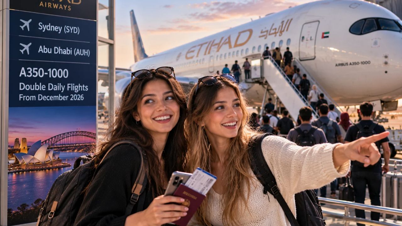 Etihad Airways Expands Australia Route: Double Daily Airbus A350-1000 Flights Connect Sydney and Abu Dhabi From December 2026