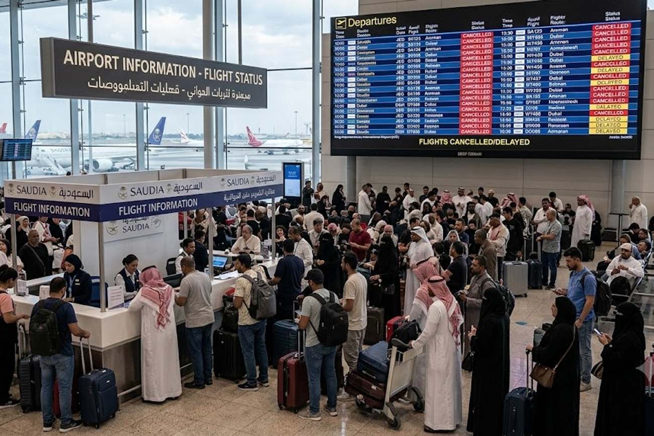 Flights Cancelled Swept the Gulf Region as Jeddah, Ammam and More Airports Record 70 Cancellations and 490 Delays