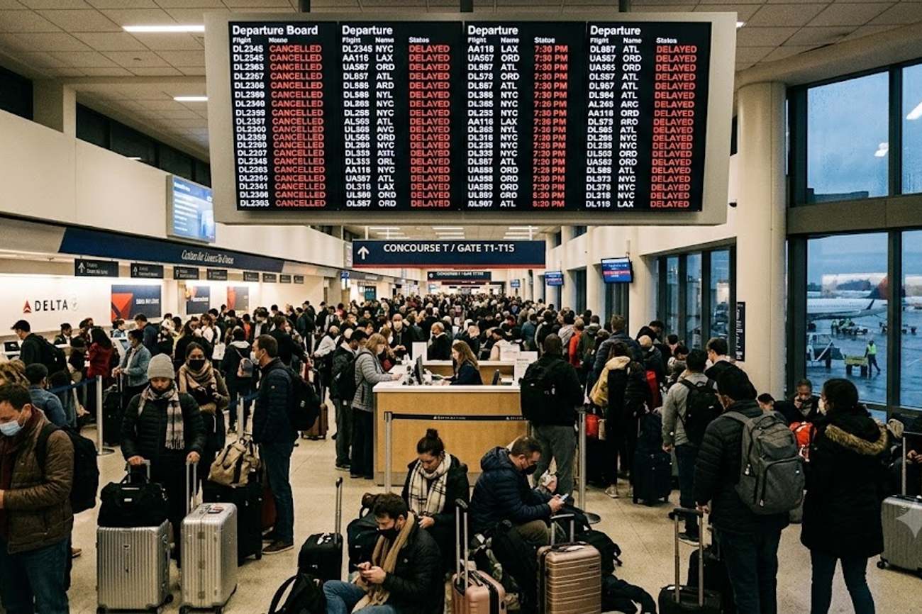Flights Cancelled Swept The United States As New York, Atlanta, And More Face 192 Cancellations And 2,094 Delays, Disrupting Travel
