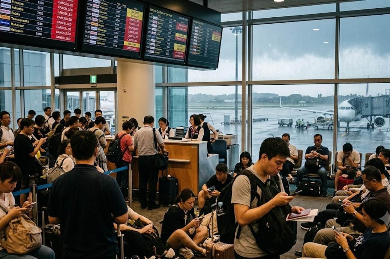 Hundreds of Travelers Affected Around Asia Amid Typhoon Dujuan with 890 Cancellations and 4,632 Delays at Fukuoka, Makassar and More Airports