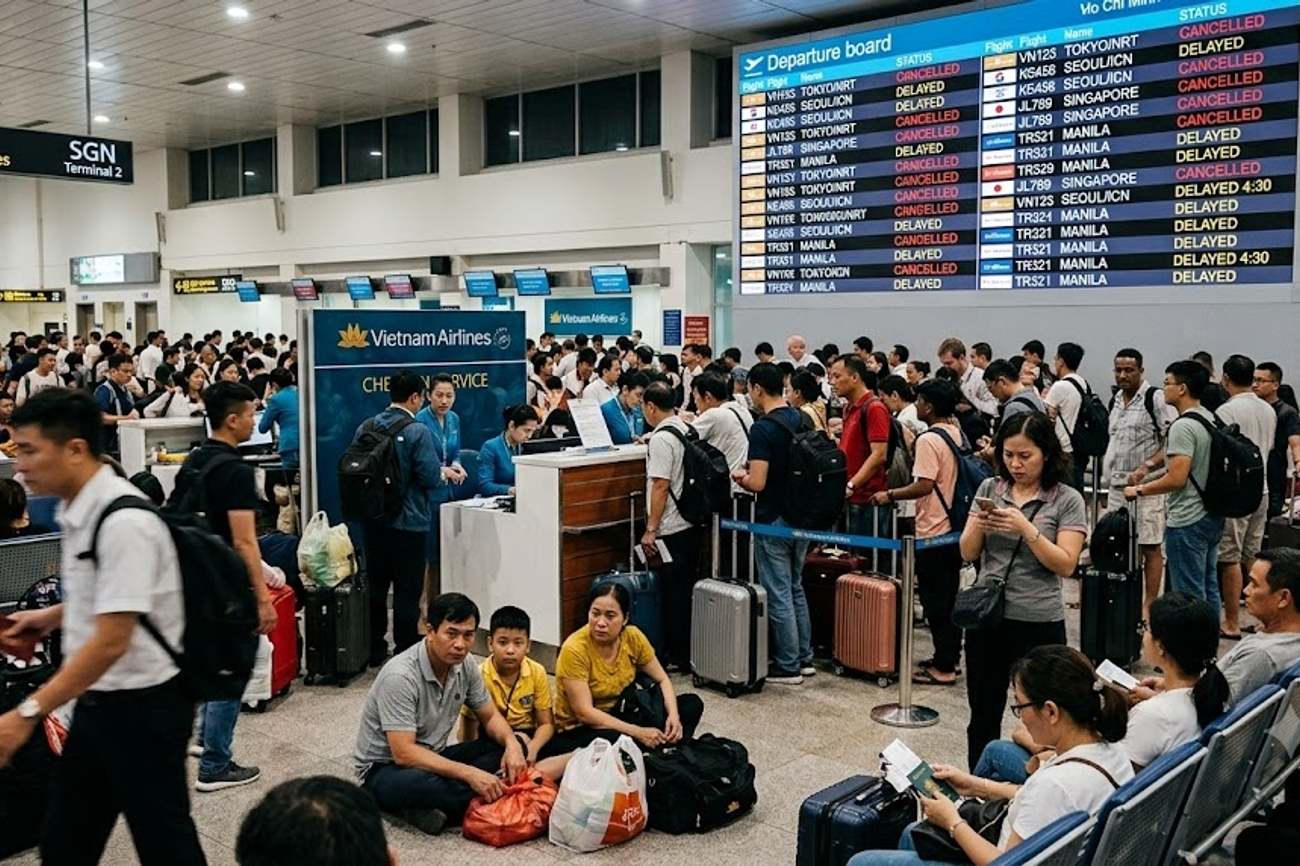 Hundreds of Travelers Disrupted Around Asia As 136 Flights were Cancelled and 4,153 Delayed at Tokyo, Ho Chi Minh City and More Airports