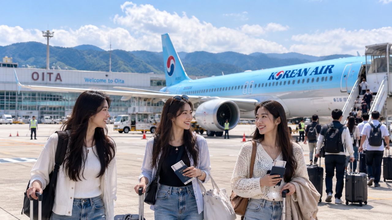 Korean Air Airbus A321neo passenger jet preparing for regional flight
