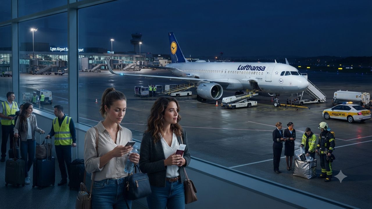 Lufthansa Flight LH1170 From Frankfurt to Lisbon Diverts to Lyon After Passenger Lithium Power Bank Catches Fire Onboard