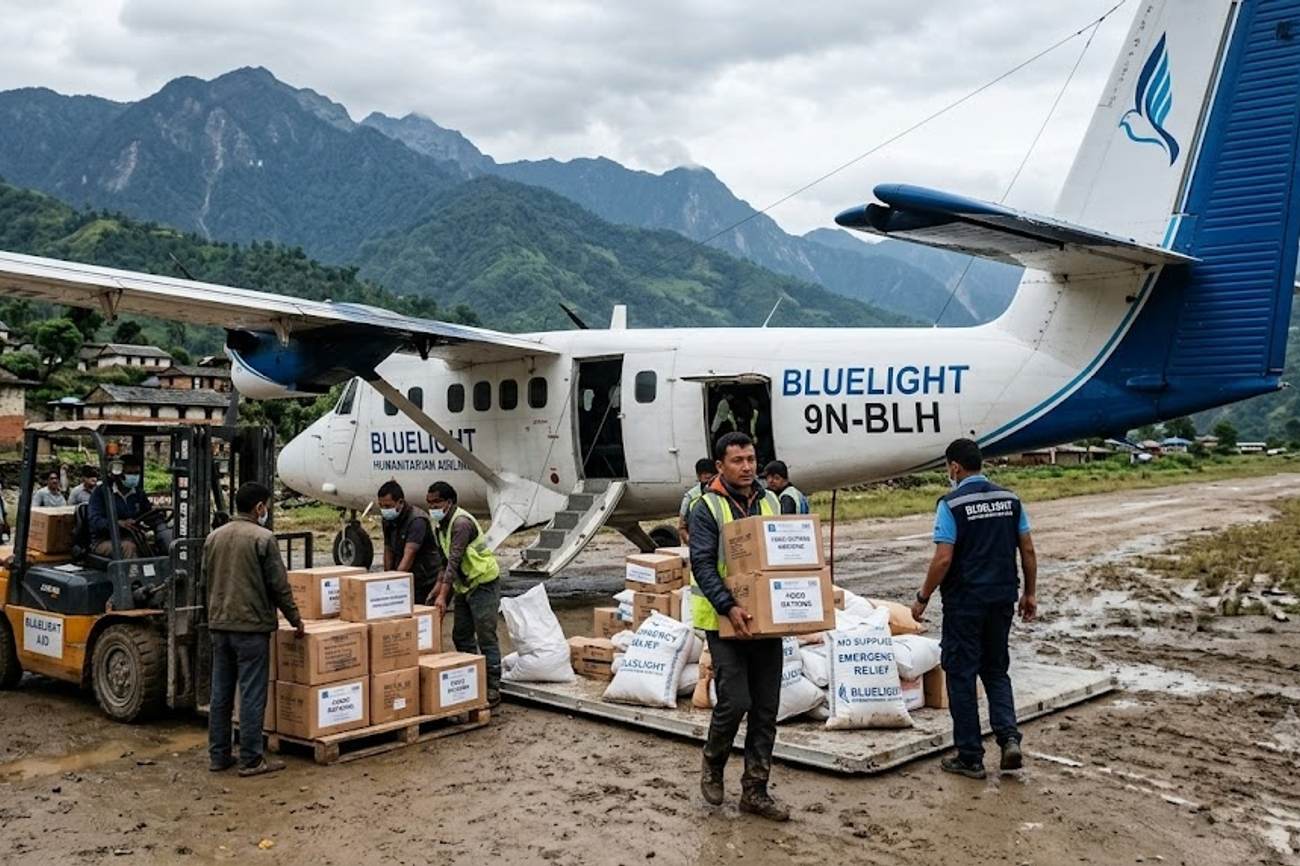 Nepal Flood Crisis Sees Major Aid Delivery Through BlueLight Humanitarian Airlines Mission
