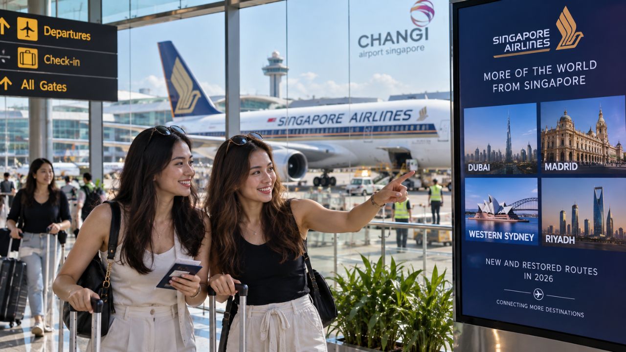Singapore Airlines Expands Changi Network: Madrid Returns, Western Sydney Debut, Dubai & Riyadh 2026