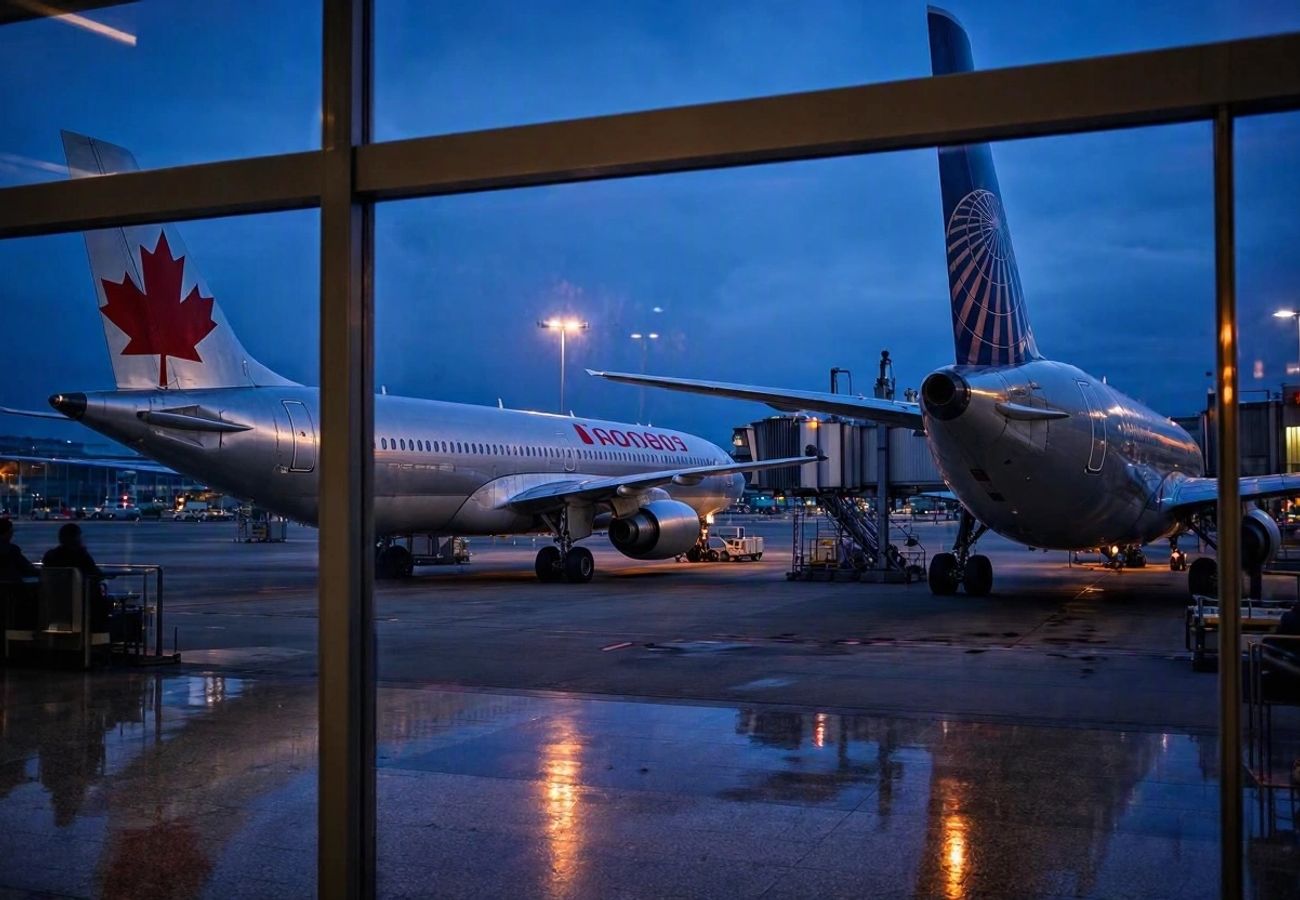 Air Canada and United Airlines aircraft on a tarmac