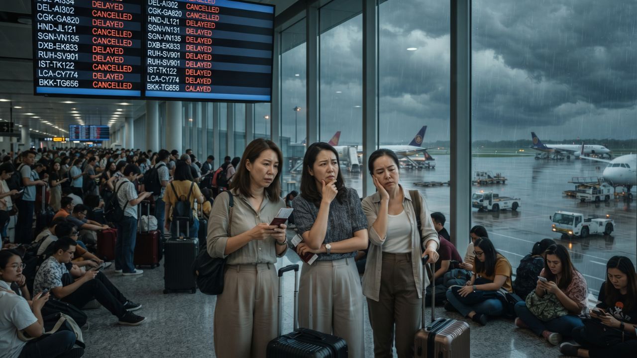 Over 3,100 Flight Delays Hit 47 Asian Airports Amid Severe Weather and Airspace Restrictions