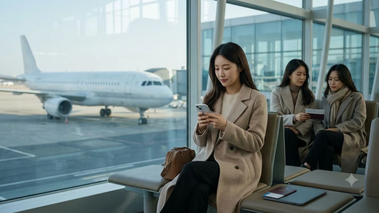 Digital cybersecurity graphic illustrating encrypted airline passenger data, boarding passes, and cloud network protection