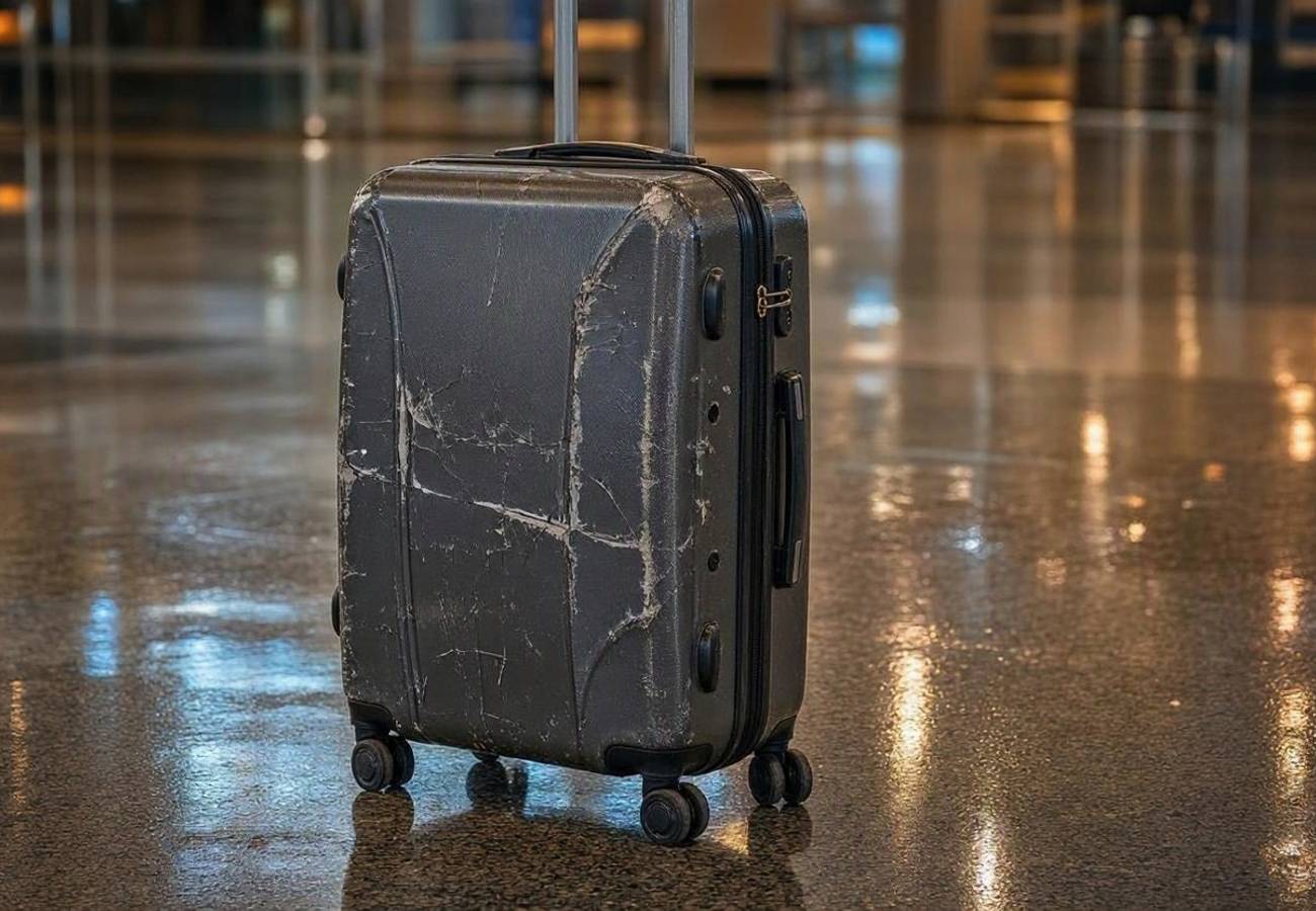TSA officers screening checked luggage at a US airport