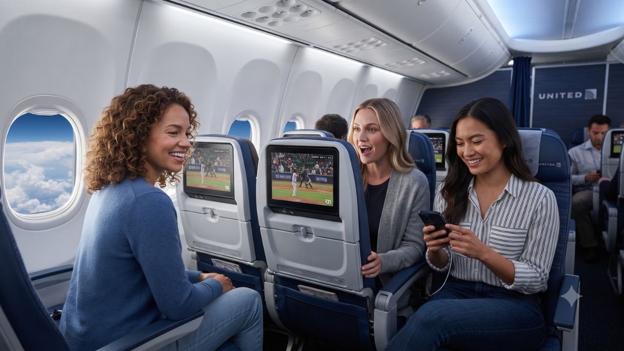 United Airlines Streams Live Baseball Playoffs at 30,000 Feet Across 200 Starlink-Powered Aircraft