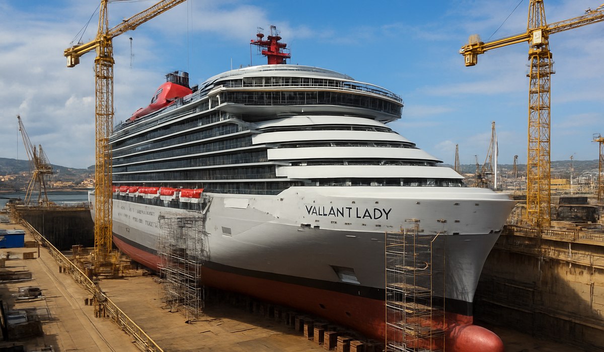 Virgin Voyages Valiant Lady cruise ship in Palermo, Sicily, 2026