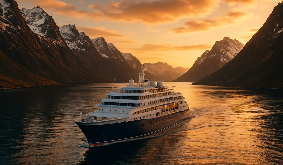MS Midnatsol cruise ship in Norwegian fjord waters, 2026