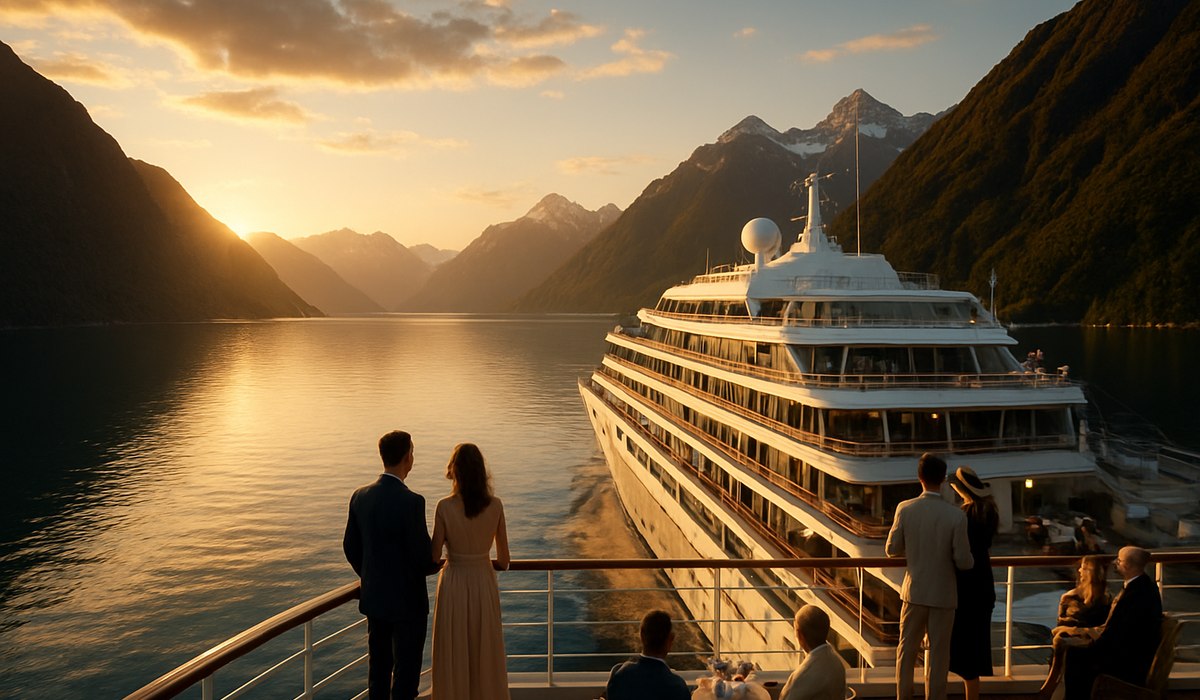 Regent Seven Seas Cruises Regent Connect platform interface showing co-brandable landing pages and 2027 Rocky Mountaineer package details, 2026