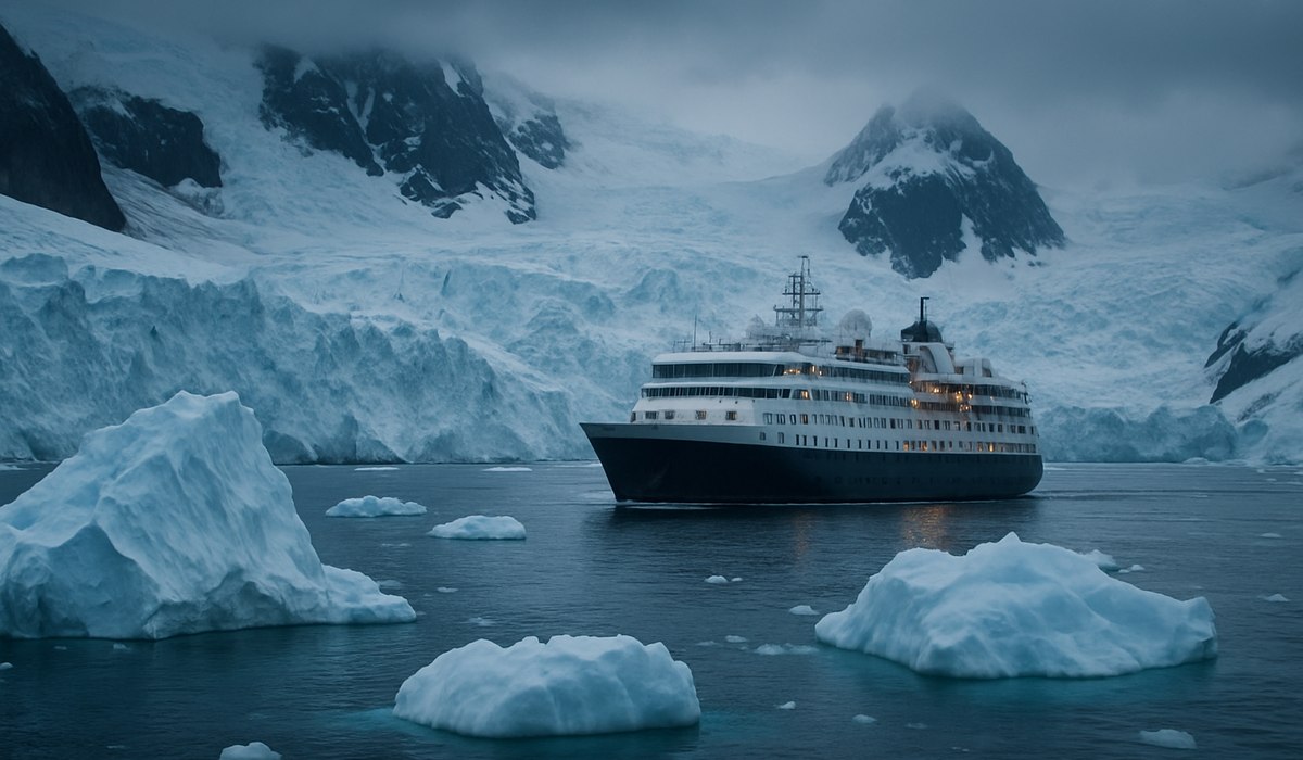 HX Expeditions MS Roald Amundsen in Fournier Bay Antarctica 2026