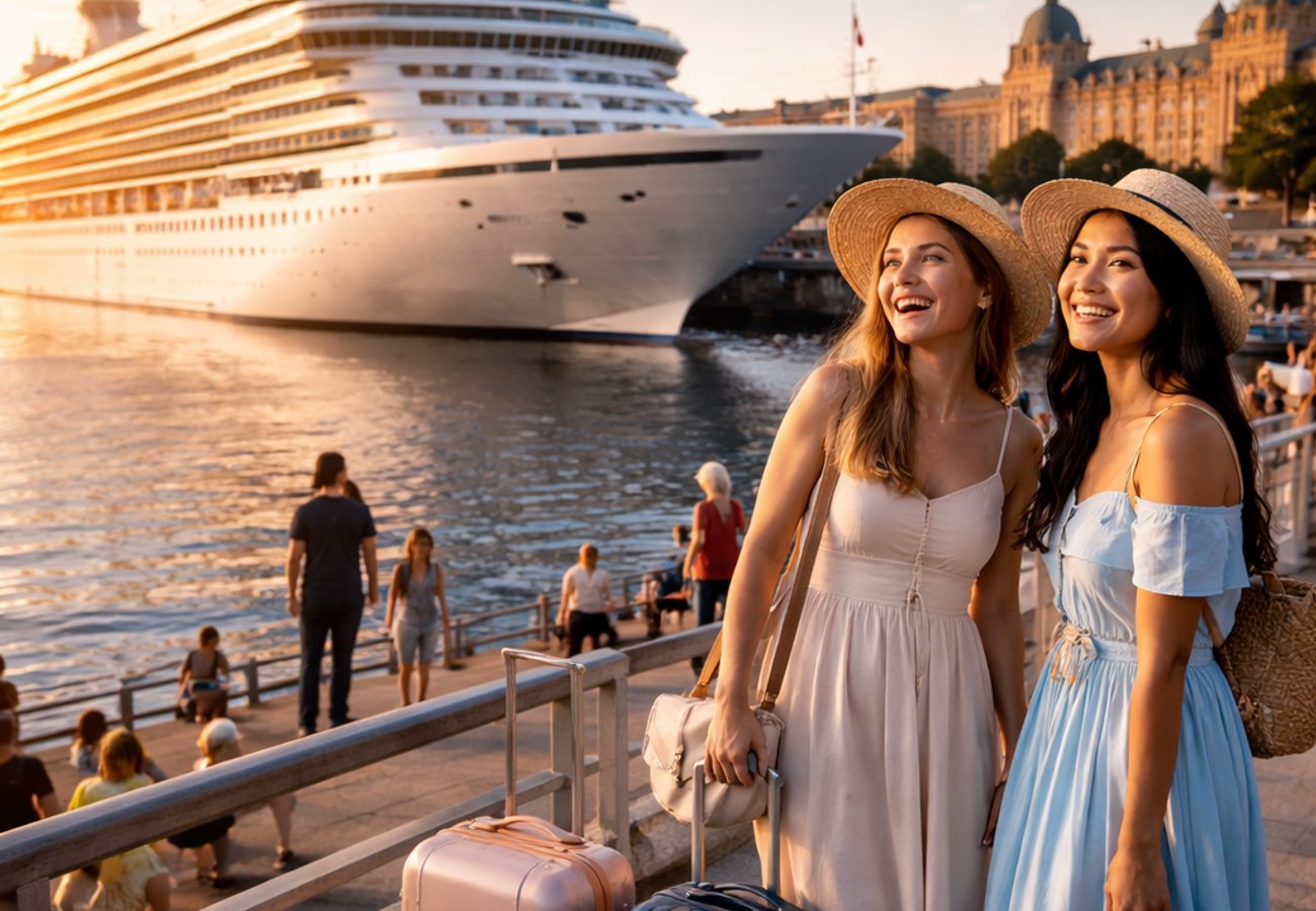 Azamara Pursuit cruise ship docked at Victoria Cruise Terminal in British Columbia