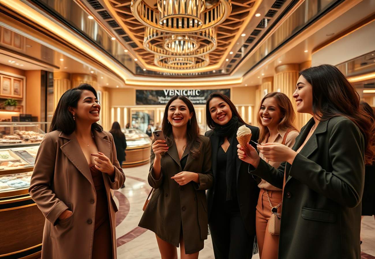 Artist rendering of the MSC World Asia Venchi chocolate experience venue