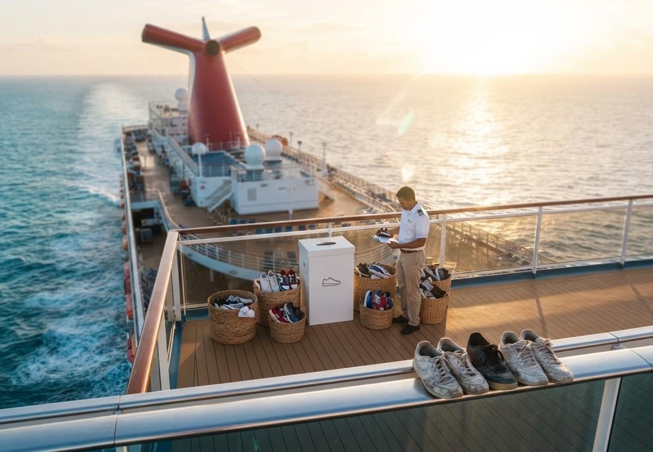 Carnival Cruise Line ship with sustainability symbols