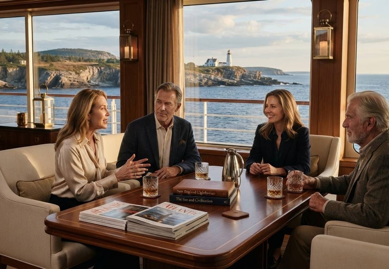 Luxury cruise ship Seabourn Ovation sailing in deep blue waters