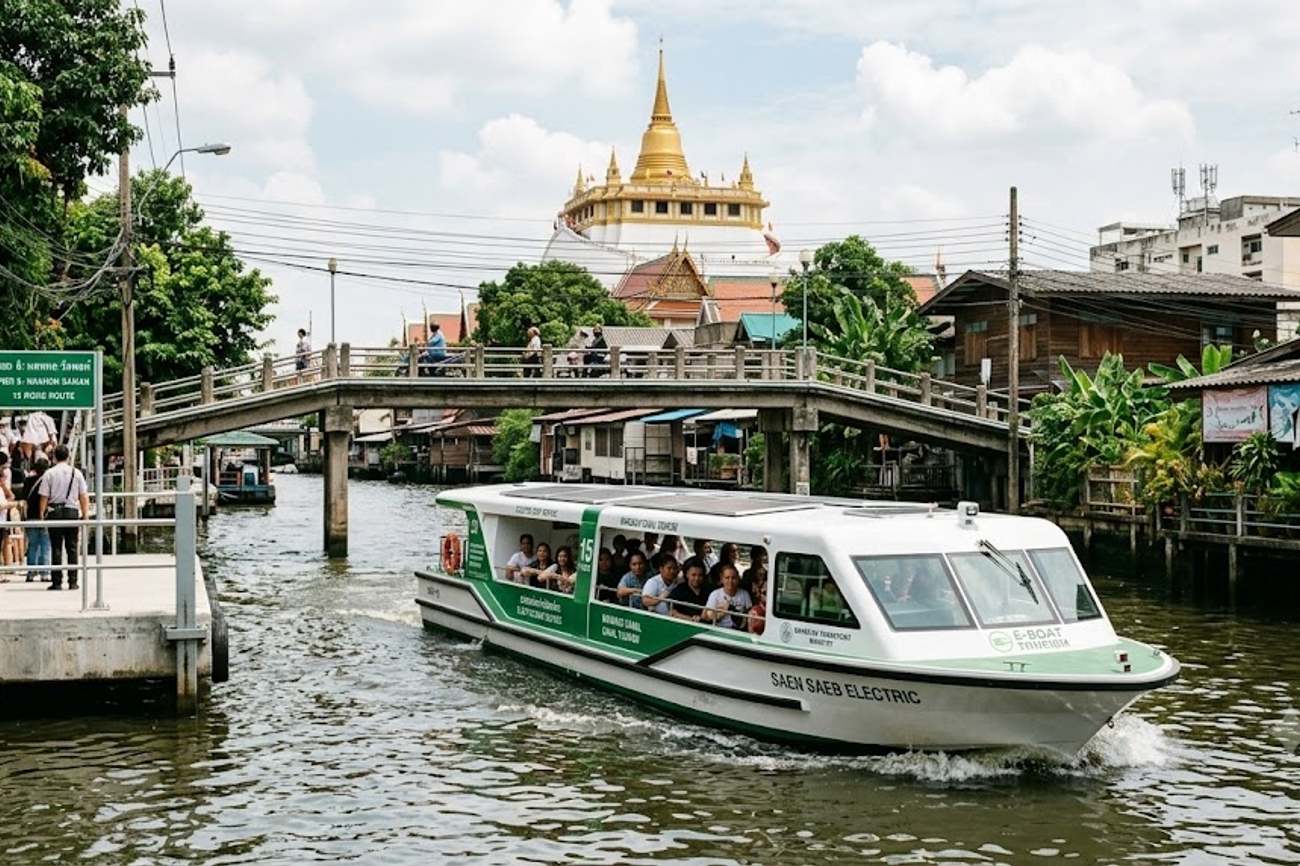 Bangkok Transport Ministry Launches 15-Pier Electric Boat Route to Boost Canal Tourism