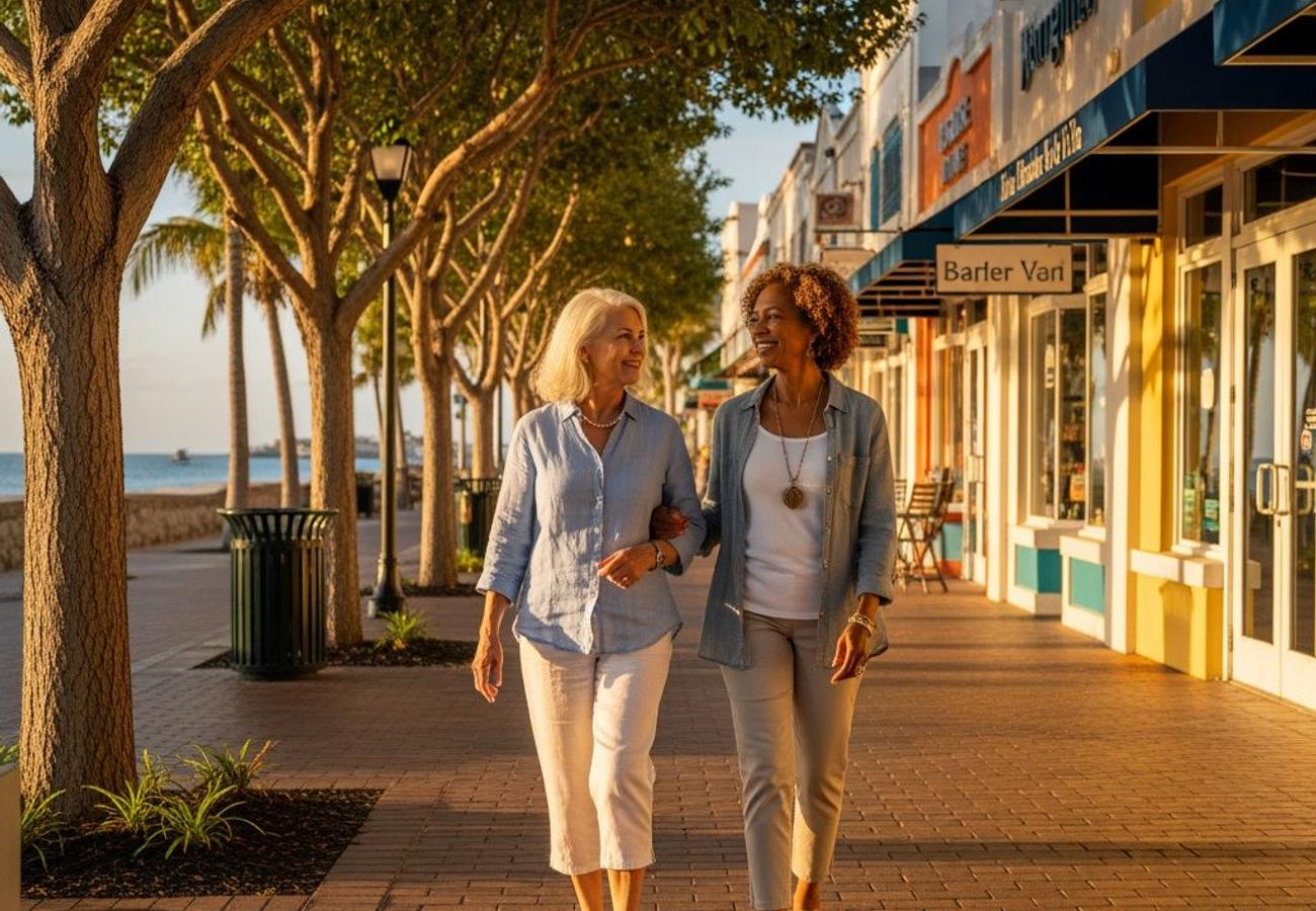 Senior travelers exploring accessible coastal destinations in the United States with modern hospitality infrastructure