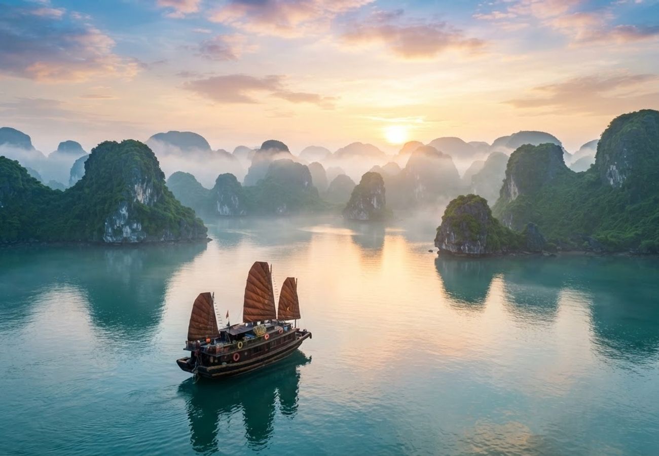 Panoramic view of Vietnam's diverse landscapes from mountains to coastlines