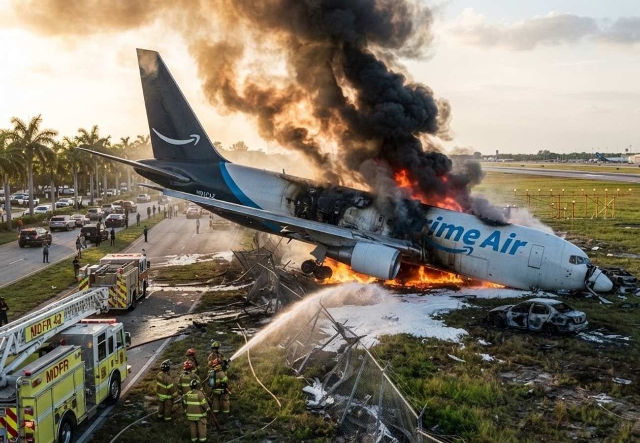 Five Dead After Amazon Prime Air Boeing 767 Overshoots Runway at Miami International Airport 2026