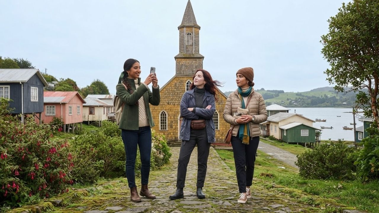 Historic wooden church of San Francisco in Castro along the Chiloé archipelago