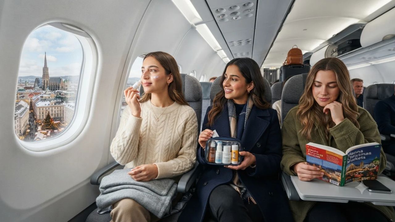Inflight Skincare & Plane Seats 2026: Window Seat UV, Cabin Humidity & Winter City Guide