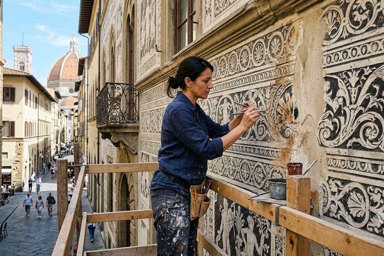 Italy Aligns With Renaissance Heritage As Sgraffito Art Reveals Hidden Architectural Treasures