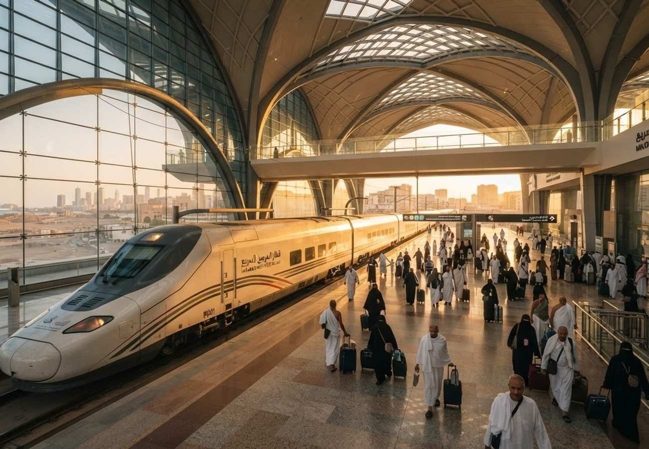 Haramain High-Speed Railway train at Jeddah Airport station