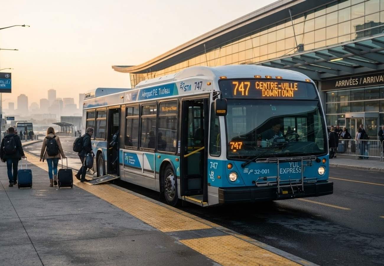 STM 747 Airport Bus at Montreal-Trudeau International Airport