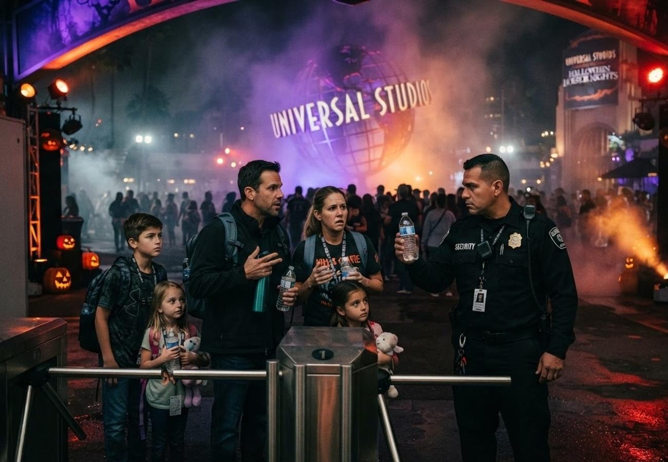 Universal Studios Hollywood entrance during Halloween Horror Nights