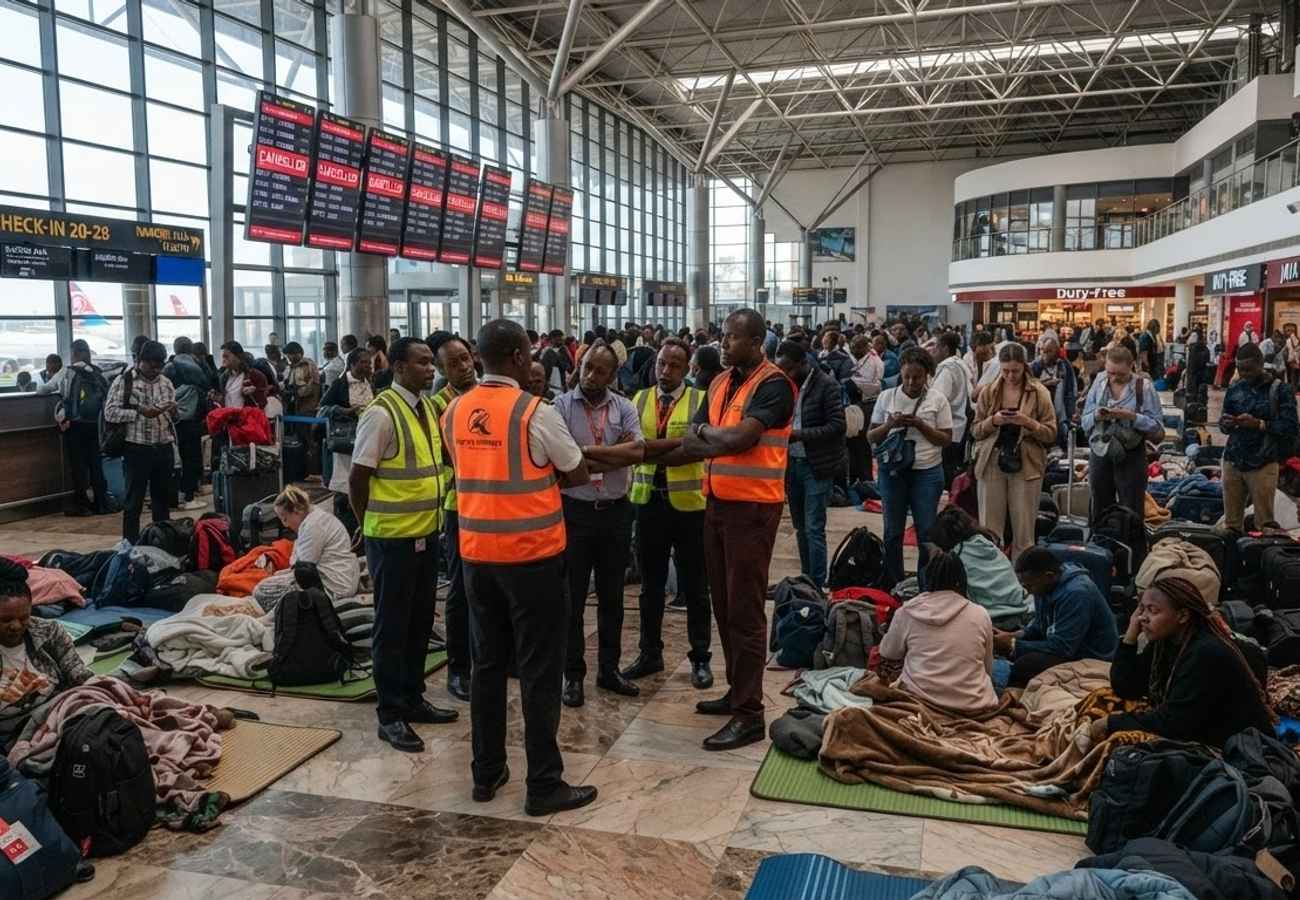 Nairobi Jomo Kenyatta International Airport Strike 2026: Thousands Stranded as KAWU Workers Strike