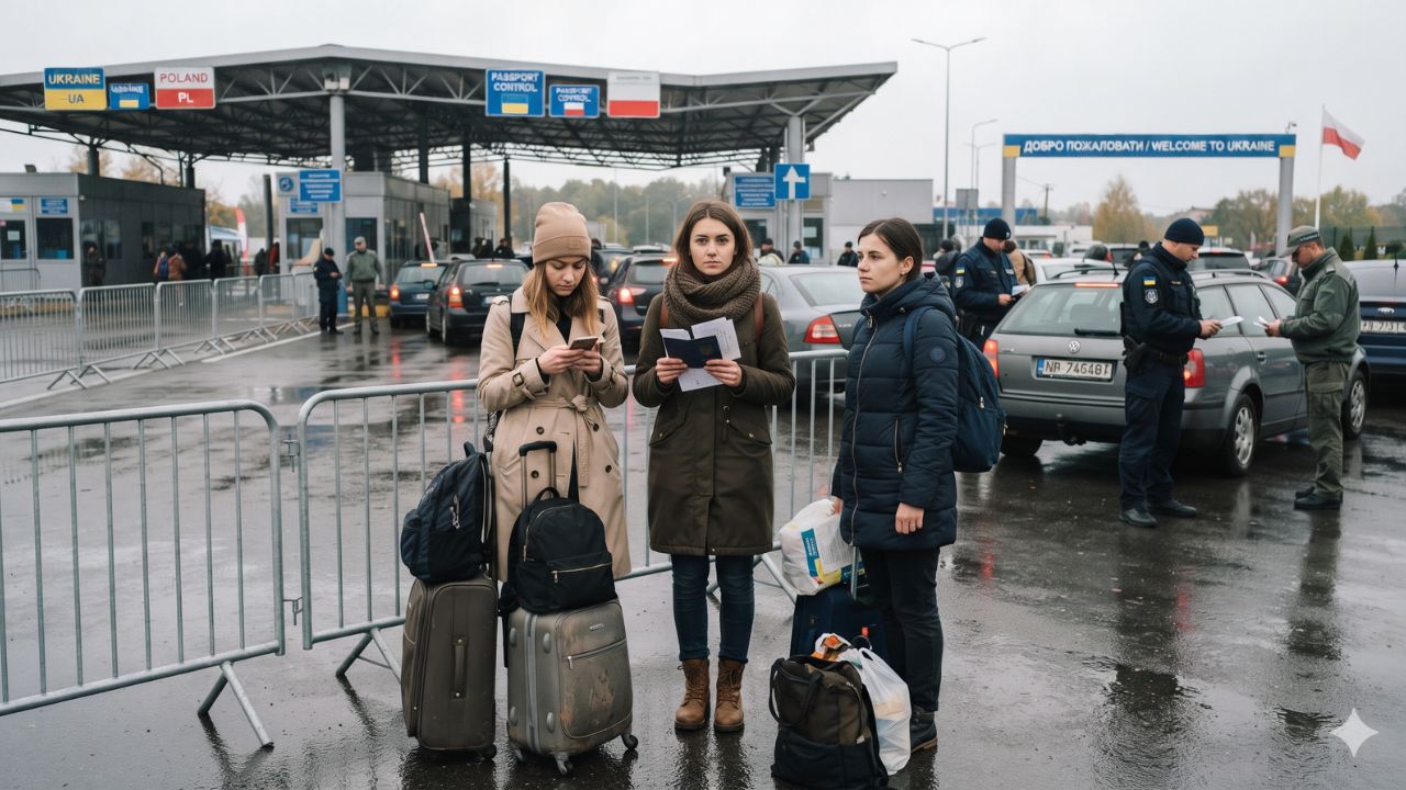 International border crossing checkpoint and railway terminal in Eastern Europe