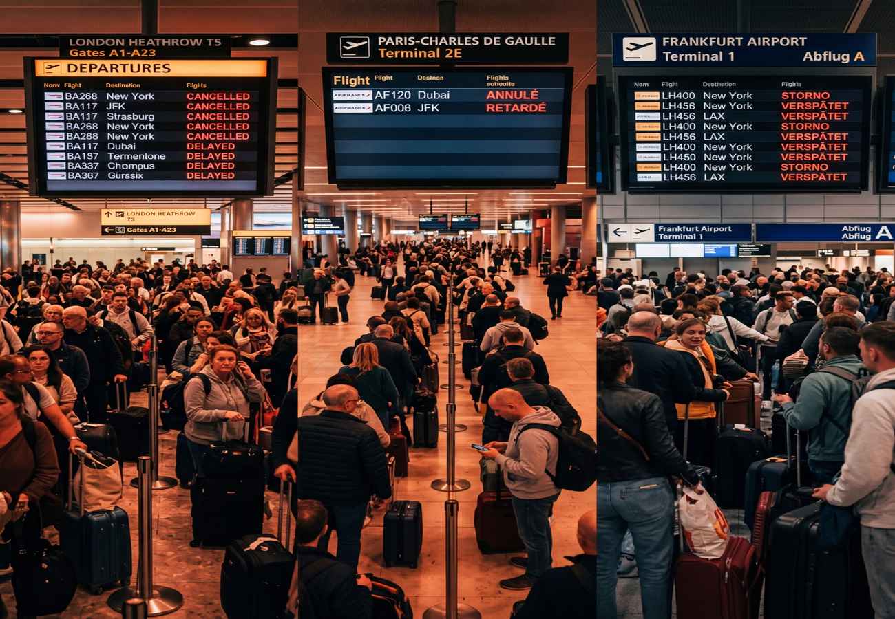 Europe Flight Chaos: 51 Cancellations and 1,388 Delays Hit London, Paris, Istanbul, Frankfurt and Beyond