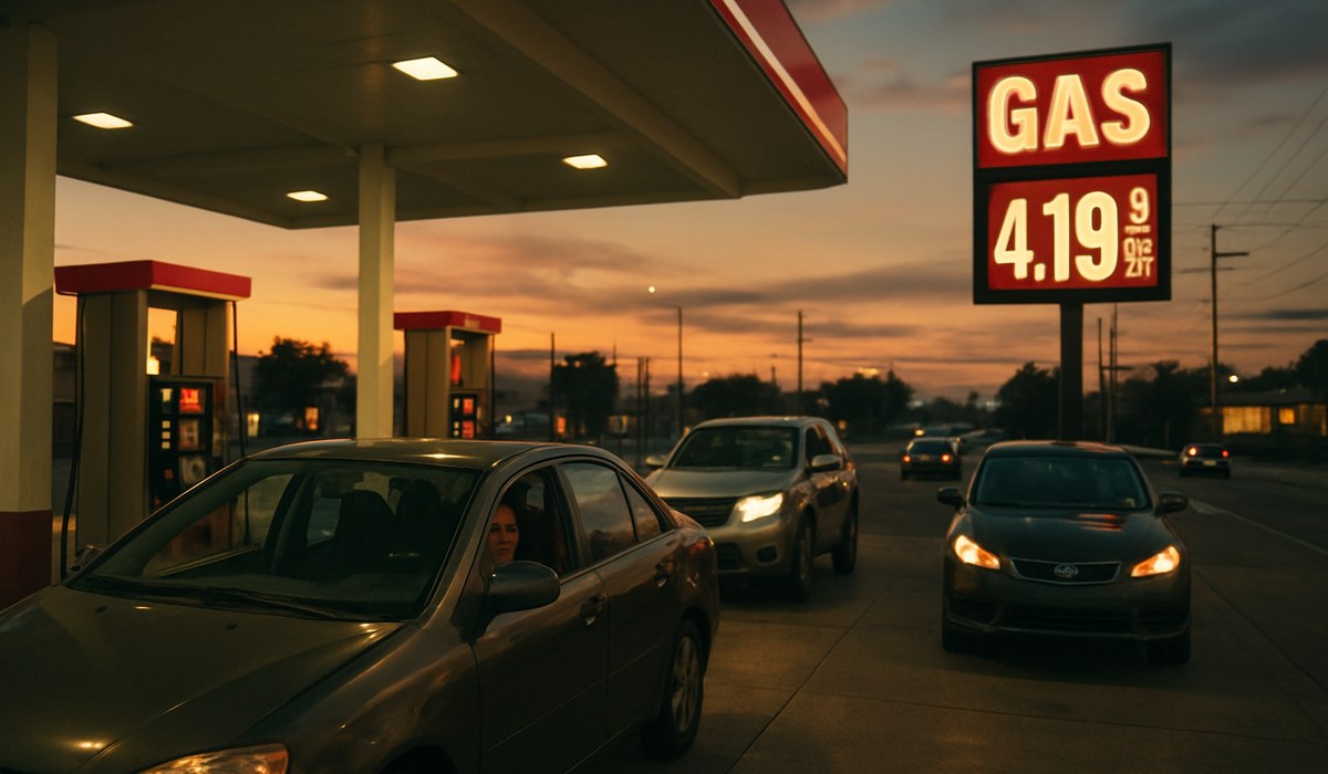 Gas pump display showing prices exceeding $4 per gallon during 2026 Iran conflict