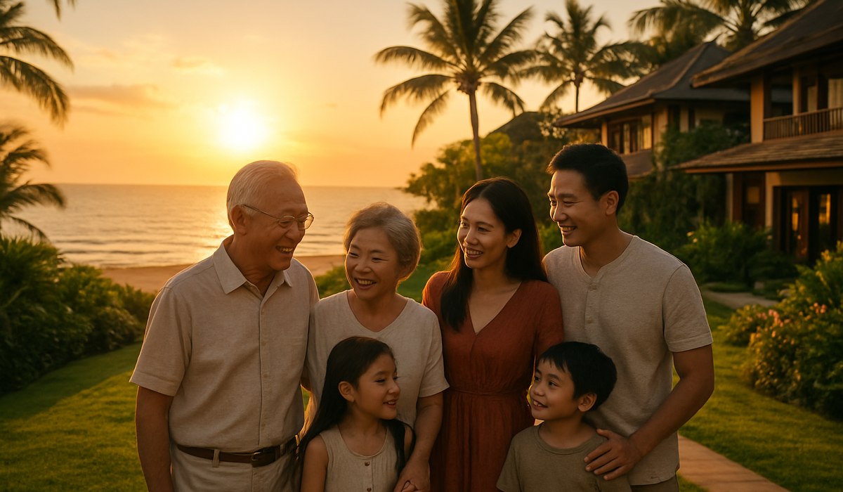 Four Seasons Asia resort pool overlooking tropical landscape, 2026 multigenerational family travel programs