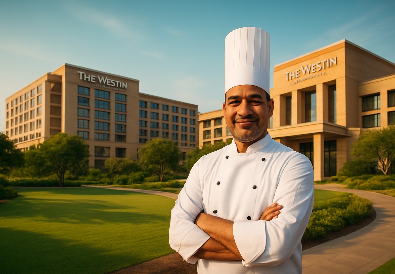 Chef Amit Dash in The Westin Gurgaon's contemporary dining space