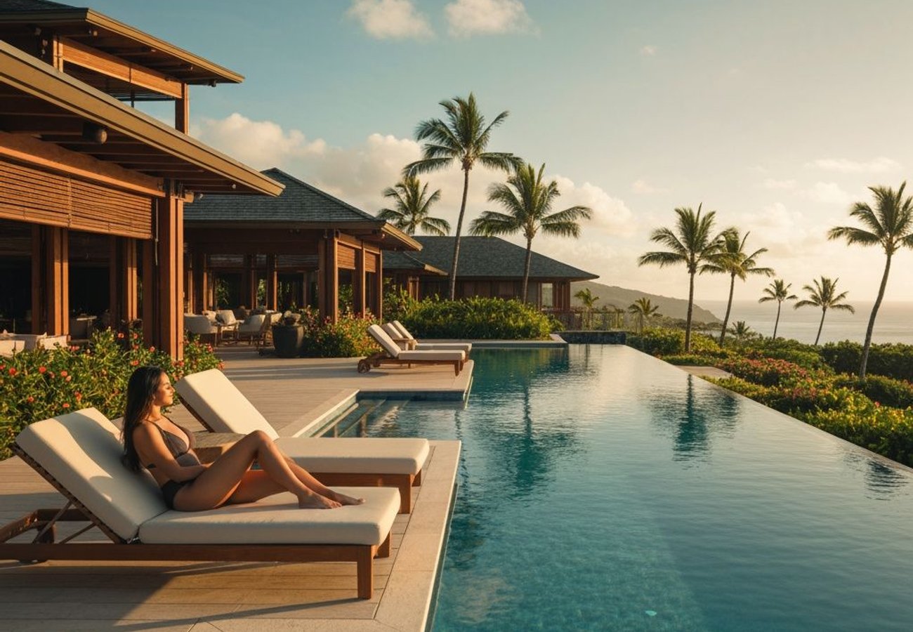 Exterior view of Hale Hōkūala Kauai overlooking Nawiliwili Bay and the Pacific Ocean