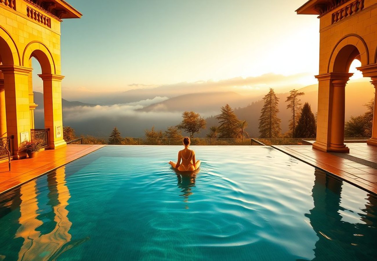 Taj Hotel Dharamshala exterior with Dhauladhar mountain range backdrop
